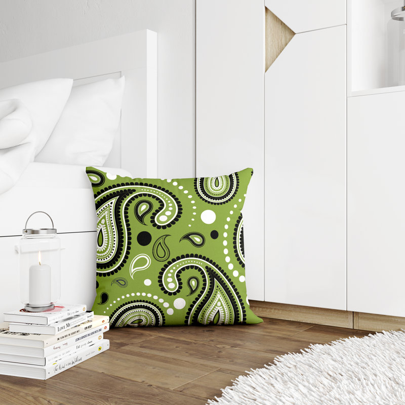 Housse et insert de coussin décoratif en polyester, L 17 po x H 17 po, Chartreuse