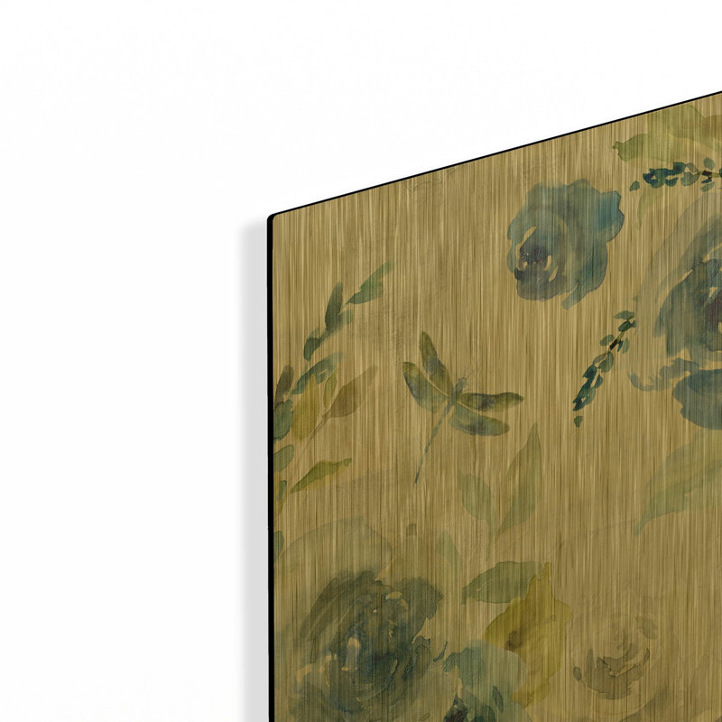 «June Textures A» par Jean Plout, art mural en métal doré, 12 po x 16 po, 12"x16"