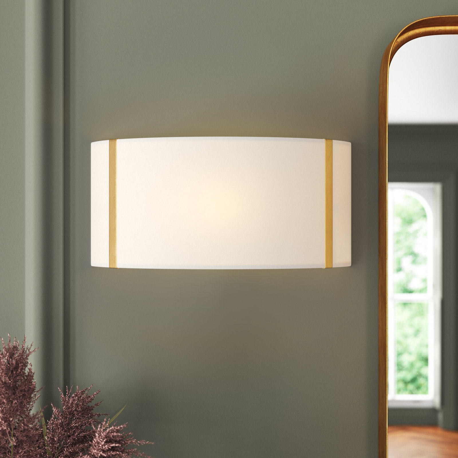 Altman 2-Light Dimmable Flush Mount Sconce, Antique Gold