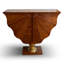Table de console en bois massif et composite brun et doré