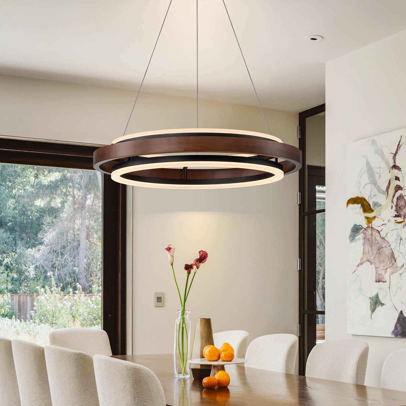 Ivy Bronx Pershing 2 - Light Dimmable LED Wagon Wheel Chandelier & Reviews | Wayfair