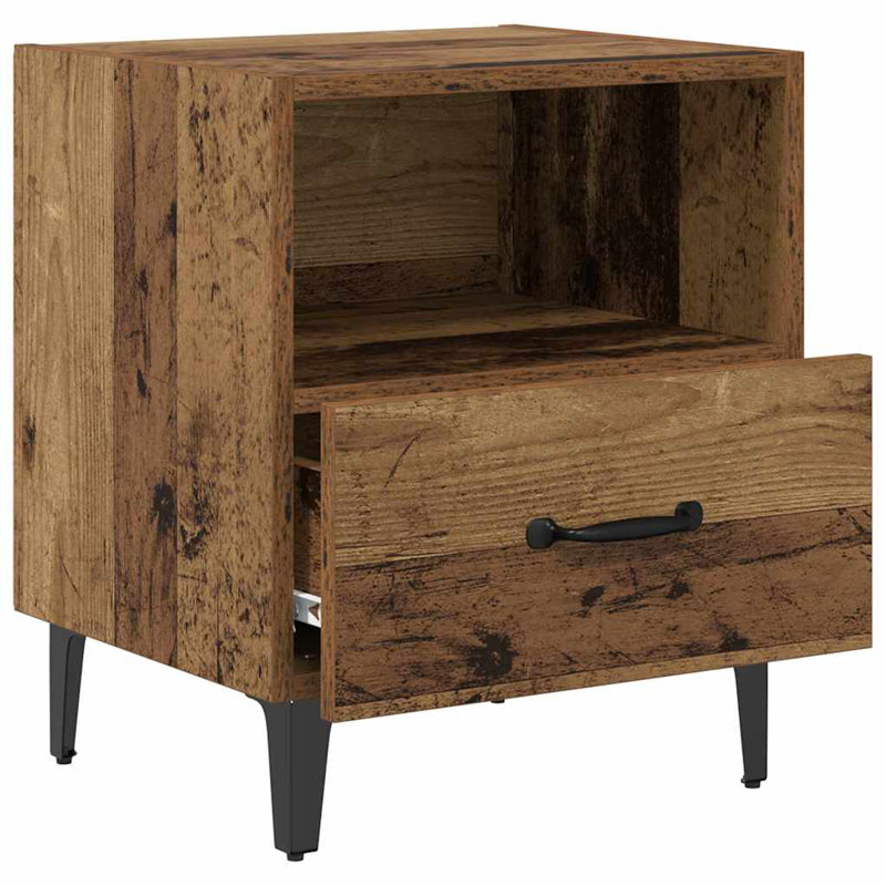 40cm W Manufactured Wood Bedside Table, Old Wood