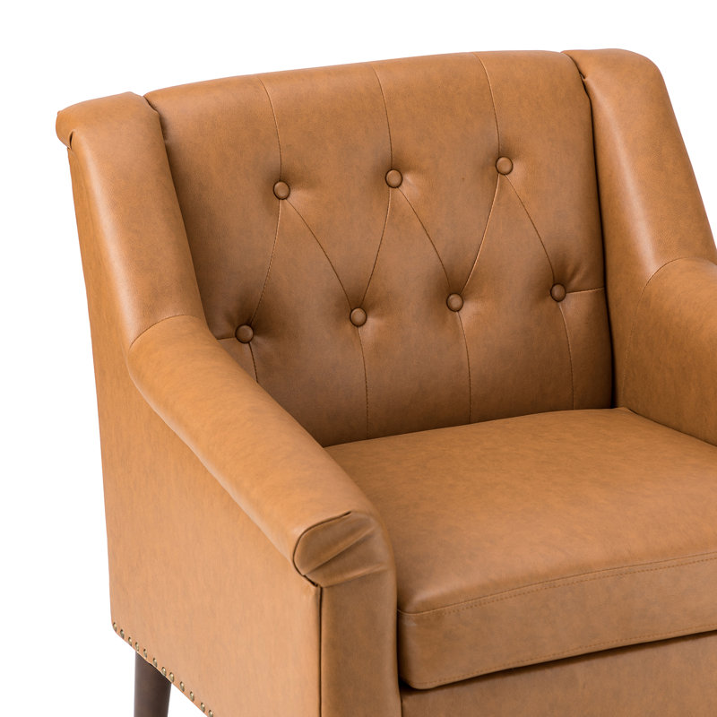 Fauteuil Avaliese, Similicuir brun clair