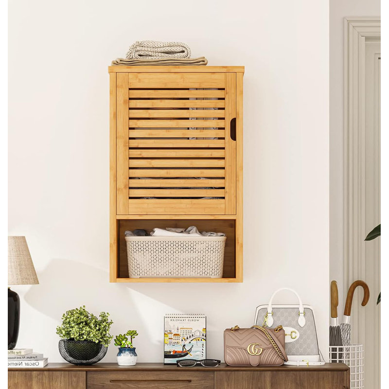 Armoire de salle de bain murale en bois massif Jostun