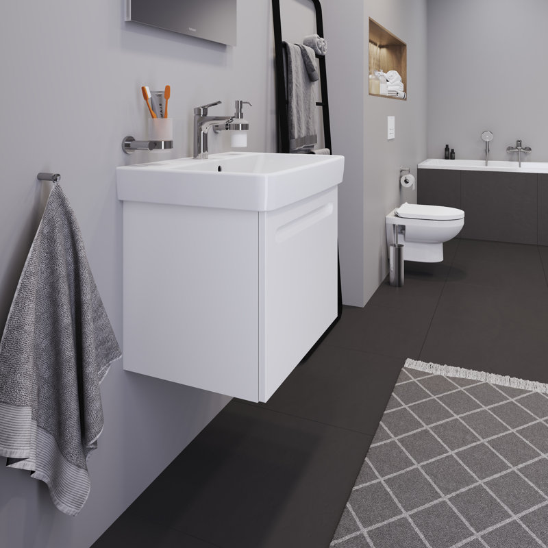 Meuble-lavabo simple 25,63 po Duravit No.1, Blanc mat