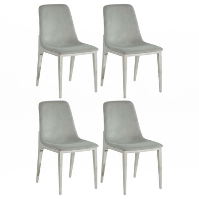 Ensemble de 4 chaises d'appoint gris clair