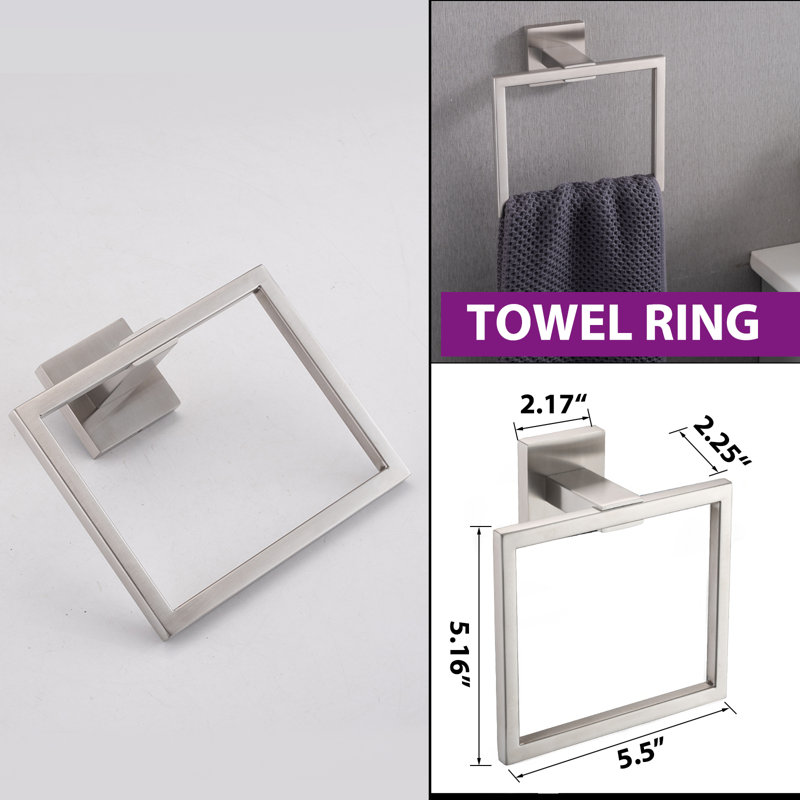 Ensemble de quincaillerie de salle de bain 5 pièces, Nickel brossé