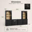 Garde-manger moderne et modulaire avec armoires à quatre tiroirs et hauts carrés de rangement carrés, noir-132043034