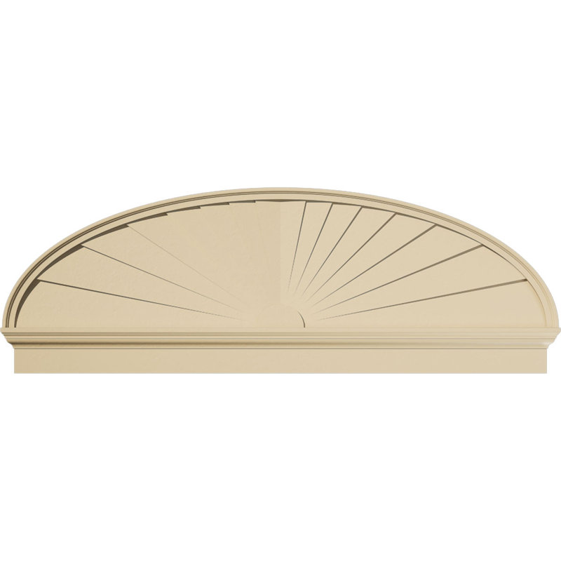 Fronton en uréthane Elliptical Signature, brun clair apprêté, 70 po x 24,375 po x 2,75 po, Combinaison, Rayons de soleil