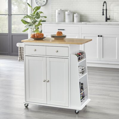 Alcott Hill® Ferraro Wood Kitchen Cart & Reviews | Wayfair