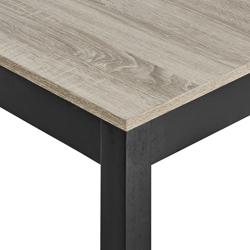 Ensemble de salle à manger contemporain 5 pièces Table rectangulaire à finition bicolore Chaises rembourrées grises