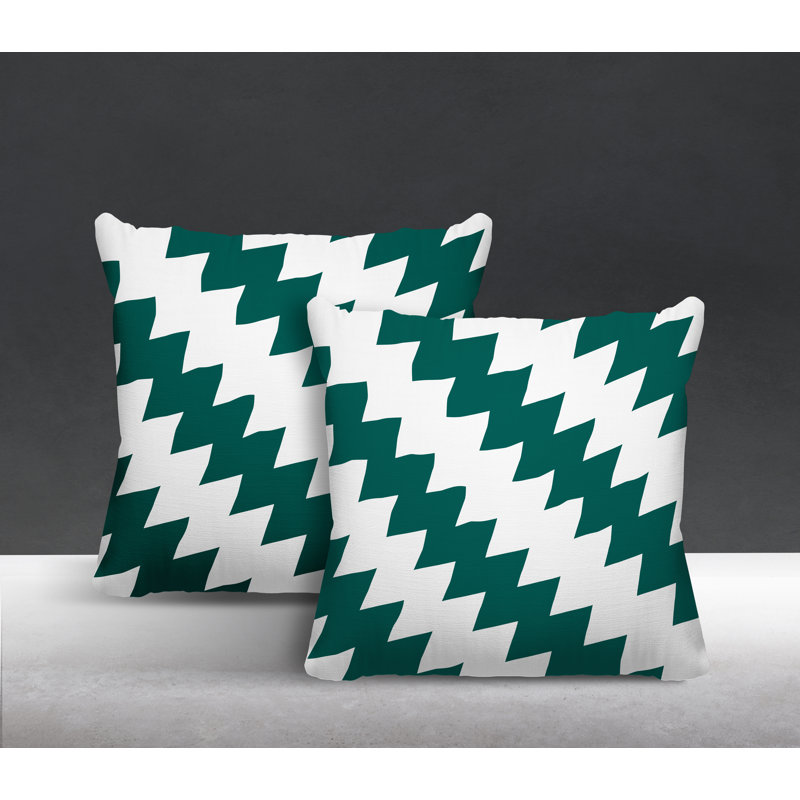 Coussin décoratif intérieur / extérieur, L 17 po x H 17 po, Émeraude
