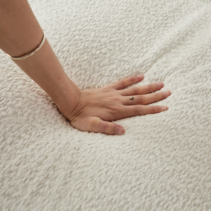 Canapé rembourré à accoudoirs carrés en chenille 87,4 pouces Cloud Series, Blanc