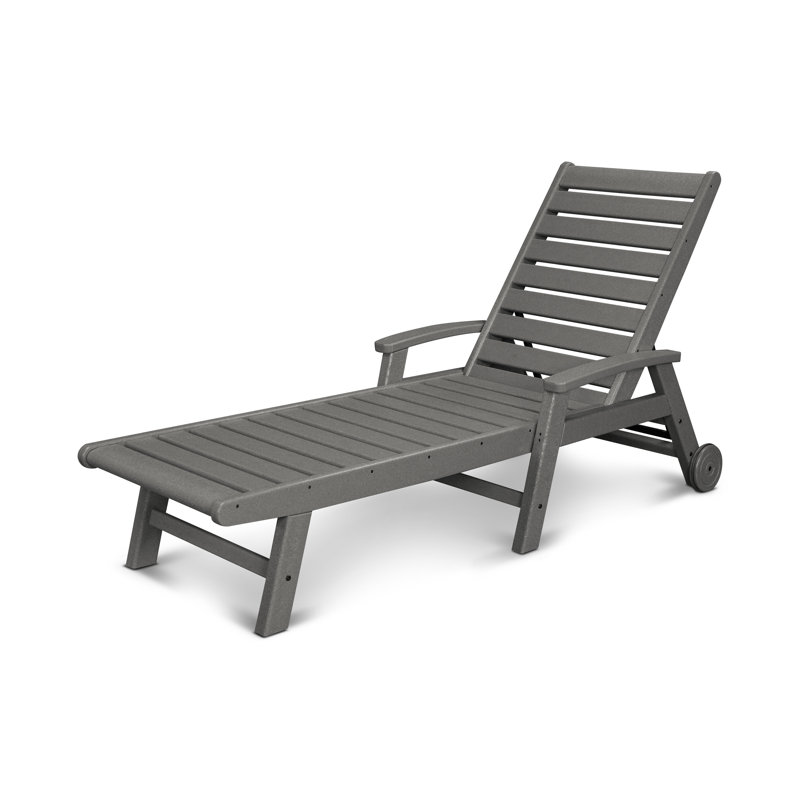 Signature Chaise with Wheels, Slate Gray