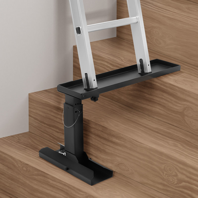 Ladder Levler, 29.8 L x 11.4-18 in H Support Surface, Steel Ladder Leveling Tool, Folding Pitch Hopper, Stair Ladder Stabilizer Easy to Use,Extension Ladder Accessories for Uneven Ground