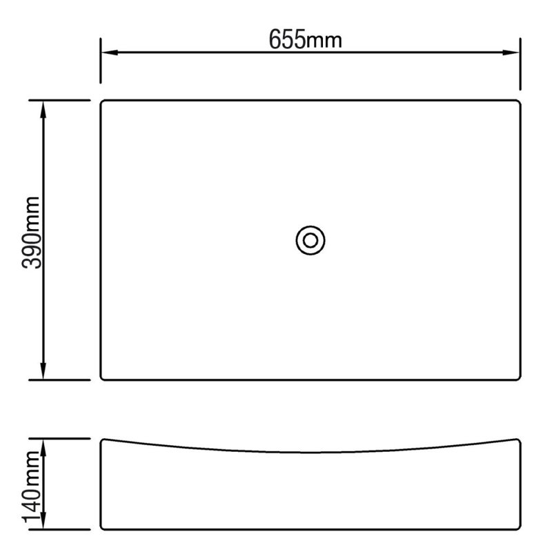 Marini Ceramic Rectangular Bathroom Sink, White