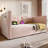 Upholstered Christenson Size Daybed, Hydraulic Storage Christenson Bed Frame With Usb & Type-C Charging, Bed Frame With Wooden Slats And Tufted Sofa Back-1502068085