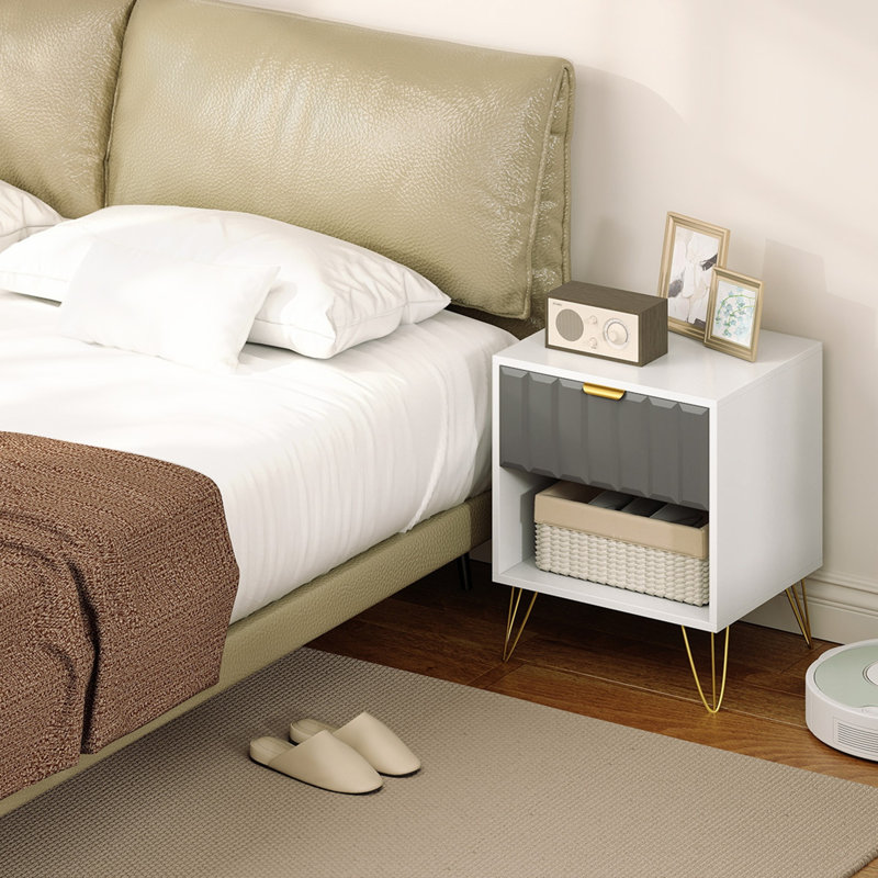 45cm W Manufactured Wood Bedside Table