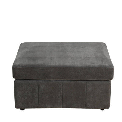 Pouf de salon en tissu gris ananas