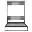 Lit double gris avec rangement pour armoire et solution compacte, structure stable pour l'utilisateur
