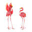 Statue de jardin flamant rose en métal 37 po avec piquets de sol, rose brillant 37 po (ensemble de 2)