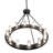 12 - Light Steel Dimmable Wagon Wheel Chandelier