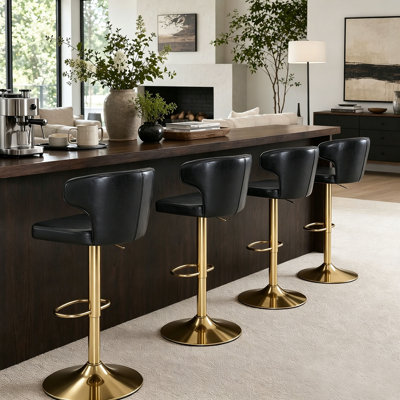 Ensemble de 4 tabourets de bar pivotants réglables en hauteur Classic
