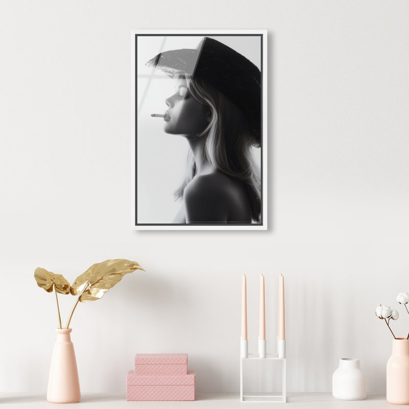 Desert Cowgirl Print, 16"H x 11"W, White Floater Frame