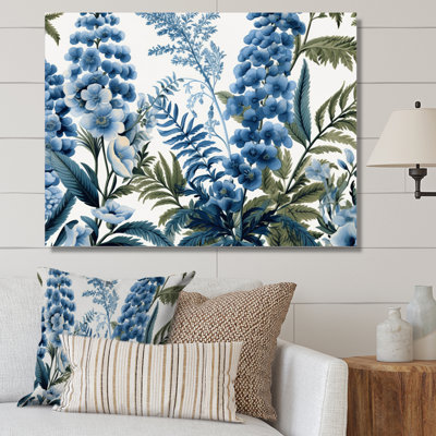 " Blue Green Fern Flowers Scenery "