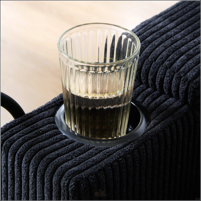 Canapé-lit 37,4 po avec ports USB, Noir