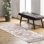 Tapis lavable en machine Otis Medallion pour le salon, la chambre à coucher et la cuisine, pêche / ivoire