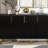 Modern Sideboard With Four Doors, Metal Handles & Legs And Adjustable Shelves Kitchen Cabinet-573973136