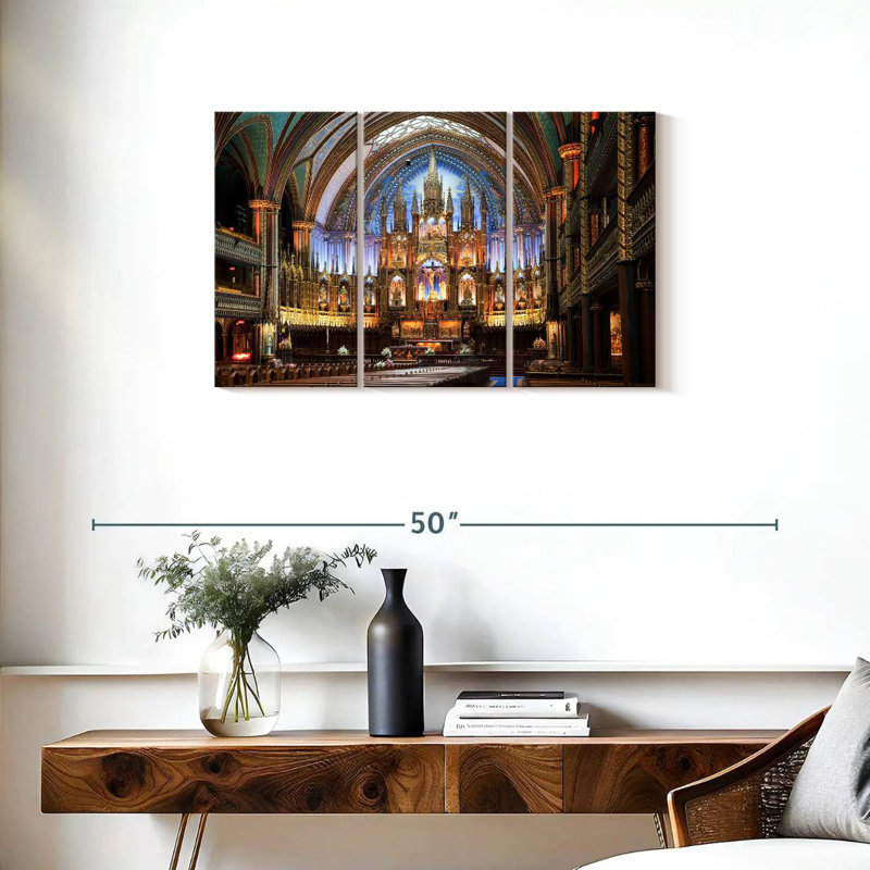Adella Notre Dame, cathédrale de Montréal, H 20 po x l 33 po
