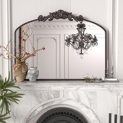Miroir mural arqué de salle de bain antique, miroir mural baroque en métal, miroir rétro pour salle de bain, entrée, salon