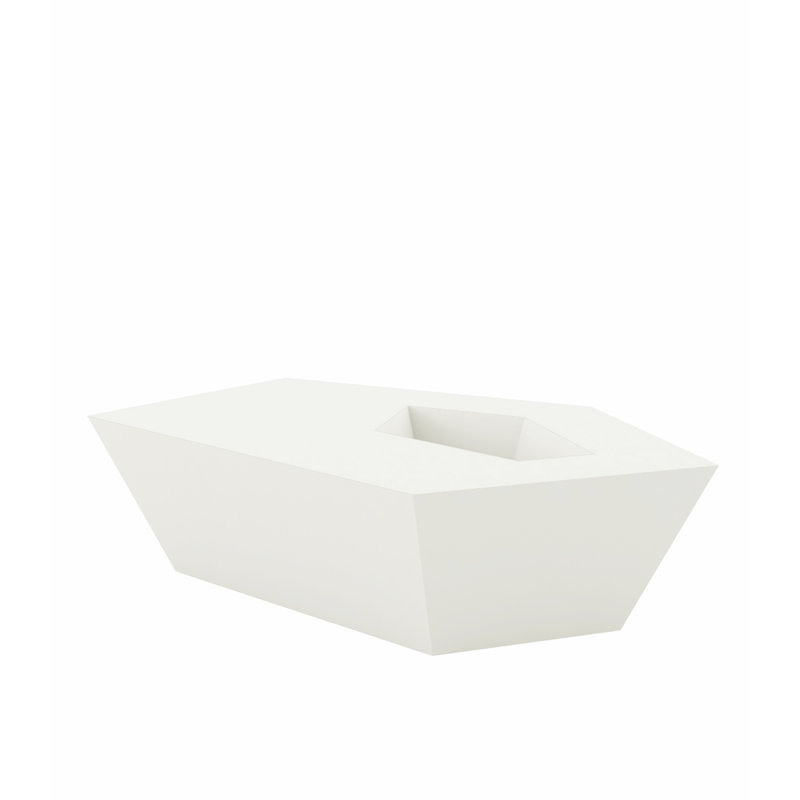 Faz Plastic Coffee Table, Ice, 22.5" W x 23.5" L x 8.75" H