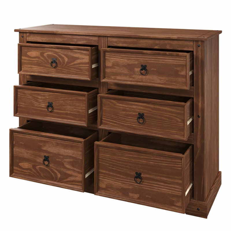 Ahanna 52.36'' W 6 - Drawer Dresser, Mahogany