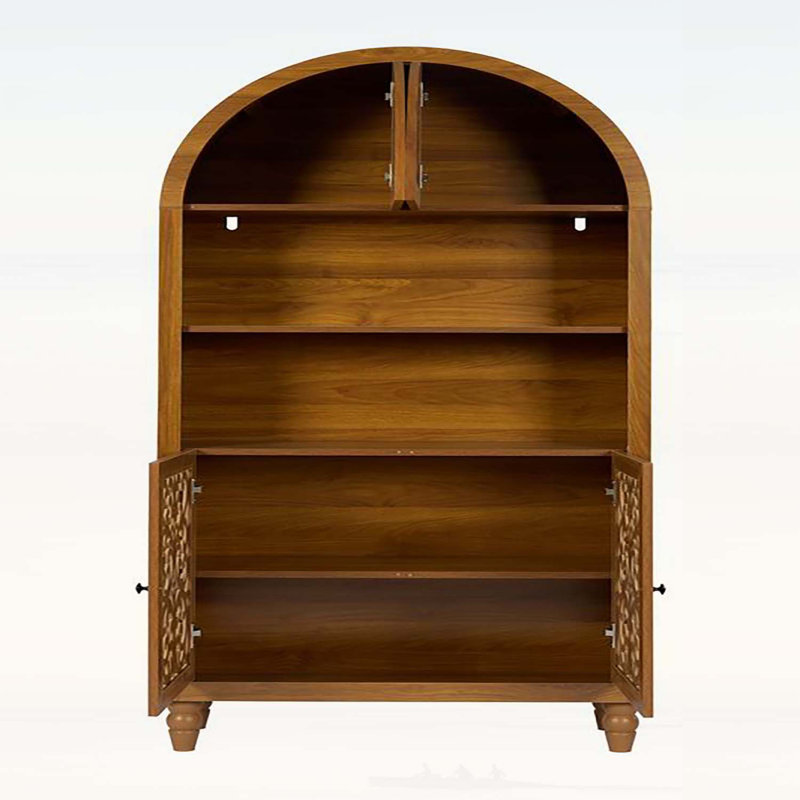 Armoire rétro en bois sculpté arqué