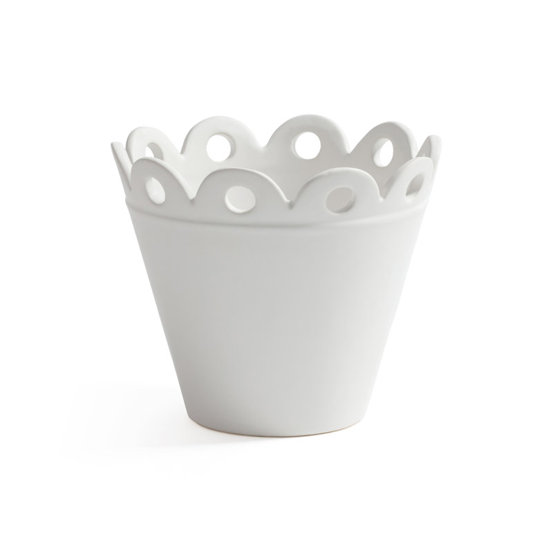 Pot de fleurs en céramique, Blanc, Grand