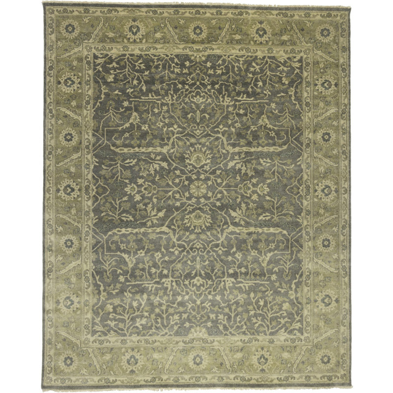 Tapis brun brun transitionnel Oushak Chobi