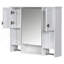 Armoire de rangement murale moderne 35 po x 28 po avec miroir et barre à serviettes, panneau de fibres à densité moyenne durable, tablettes réglables-691476108