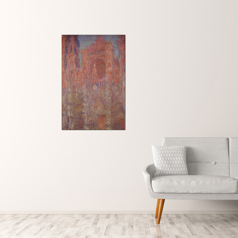 Claude Monet - Wrapped Canvas Painting, 90cm H x 60cm W x 1.8cm D, Red/Blue