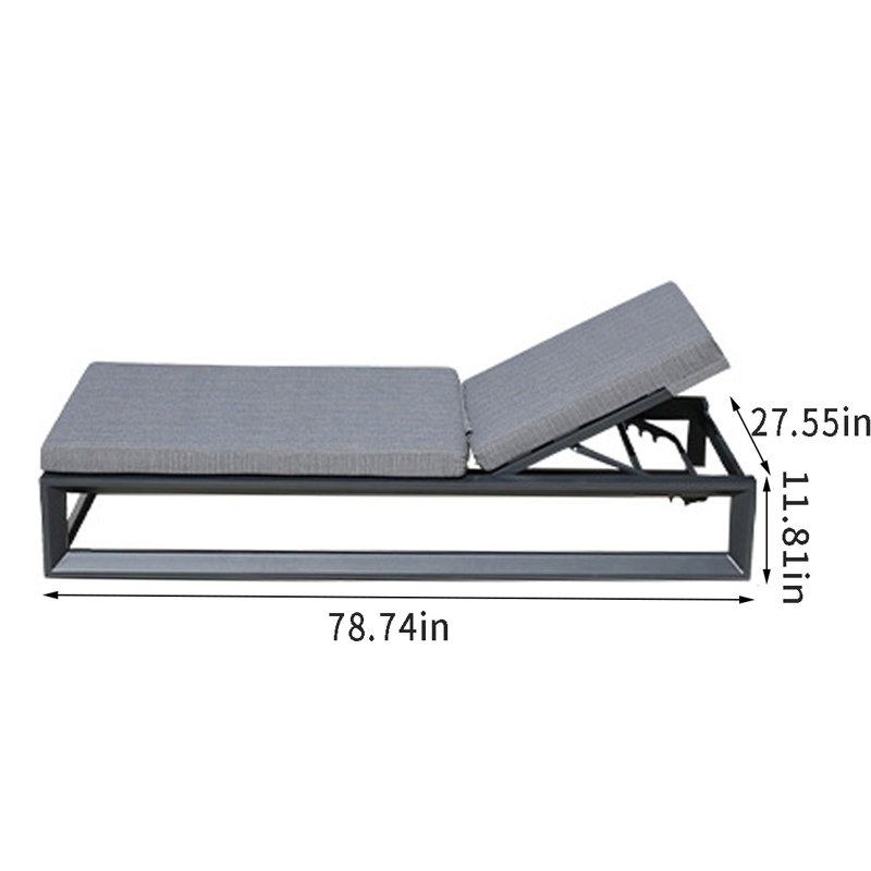 Chaise longue d'extérieur en alliage d'aluminium Morera