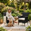 Ensemble de 2 chaises de patio en osier noir avec coussins, fauteuils en rotin PE toutes saisons avec dossier à oreilles haut pour patio, jardin, terrasse, balcon, bord de piscine-1133933475