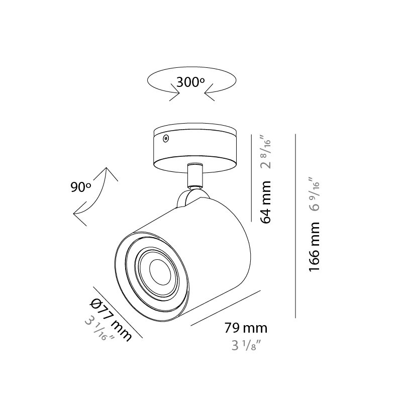 Kronn 3.0315'' Simple Cylinder Semi Flush Mount