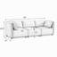 Canapé d'angle modulaire en tissu bouclé, avec configuration flexible et coussins profonds, idéal pour les espaces de vie modernes.