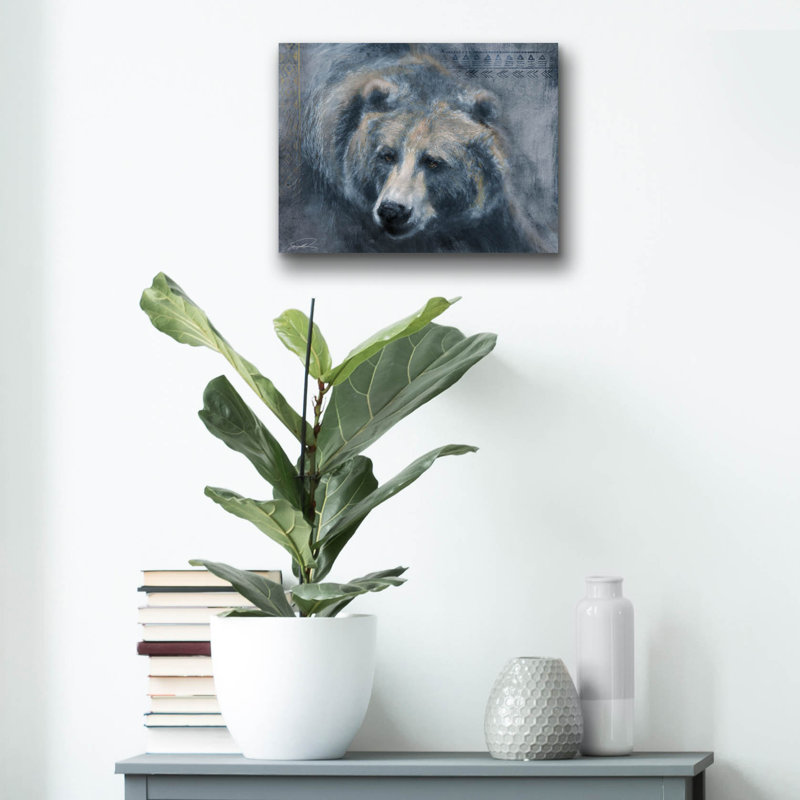«Grizzly Encounter» par Robert Campbell, H 12 po x l 16 po x P 0,13 po