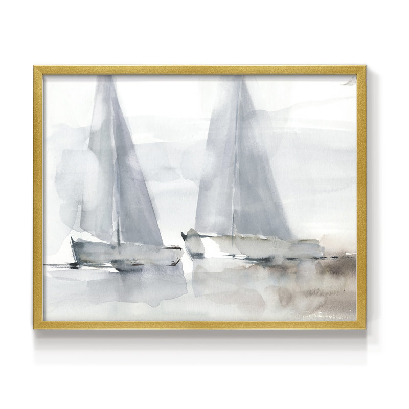 Misty Sails I -Framed Print - Restickable