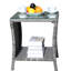Table basse d'extérieur en verre trempé gris, 18,96 x 18,96 x 21 po, résistante à l'eau et à l'eau-1320712342