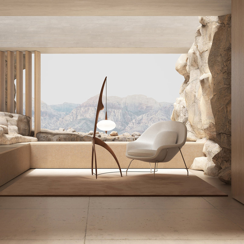 Praying Mantis Floor Lamp, Black Ash