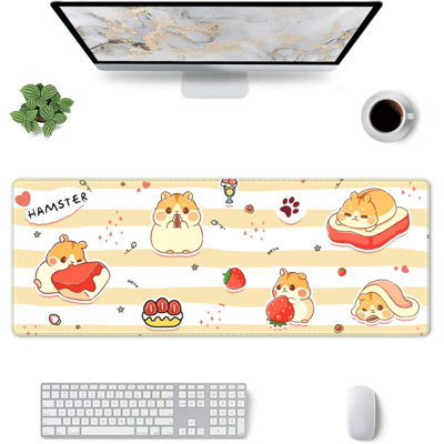 Mignon tapis de bureau à tapis antidérapant en caoutchouc avec tapis de souris TG de 11,8 po x 27,6 po